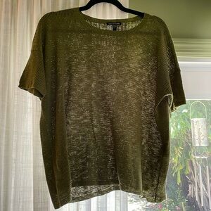 Eileen Fisher organic linen and cotton blend knit sweater